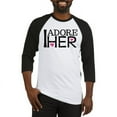thumbnail image 1 of CafePress - Mens I Adore Her Matching Baseball Jersey - Cotton Baseball Jersey, 3/4 Raglan Sleeve Shirt, 1 of 4