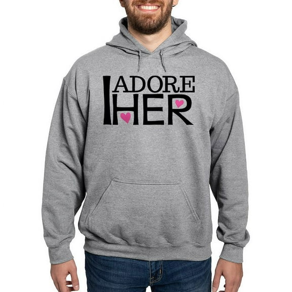 CafePress - Mens I Adore Her Matching Hooded Sweatshirt - Pullover Hoodie, Hooded Sweatshirt