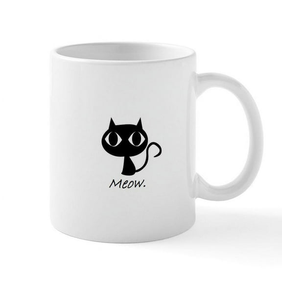 CafePress - Meow. Mug - 11 oz Ceramic Mug - Novelty Coffee Tea Cup