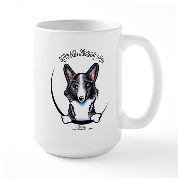 CafePress - Merle Corgi IAAM Large Mug - 15 oz Ceramic Large White Novelty Mug