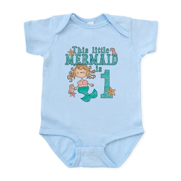 CafePress - Mermaid First Birthday Infant Bodysuit - Baby Light Bodysuit, Size Newborn - 24 Months