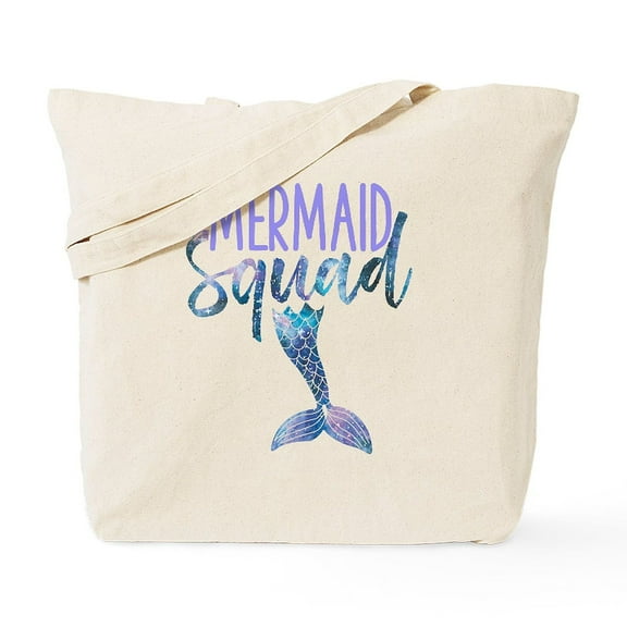 CafePress - Mermaid Squad Cute Funny Birthday Bridal Tote Bag - Unisex Canvas Tote Bag, Beige, 1-Piece