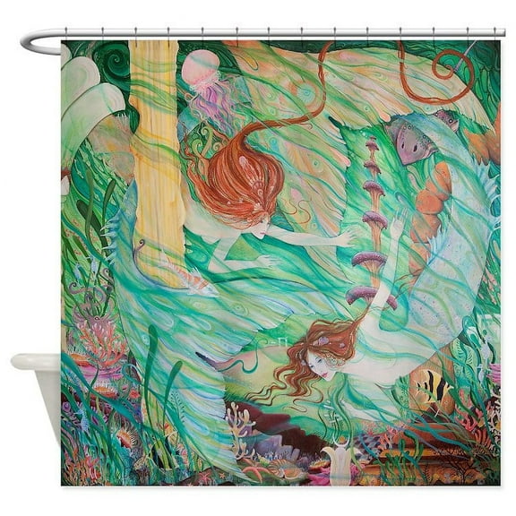 CafePress - Mermaids In Atlantis - Unique Fabric Shower Curtain 70" x 72"