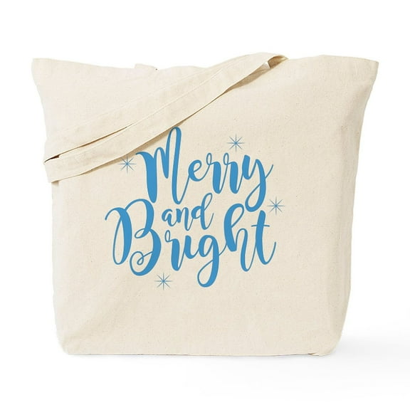 CafePress - Merry And Bright Tote Bag - Unisex Canvas Tote Bag, Beige, 1-Piece