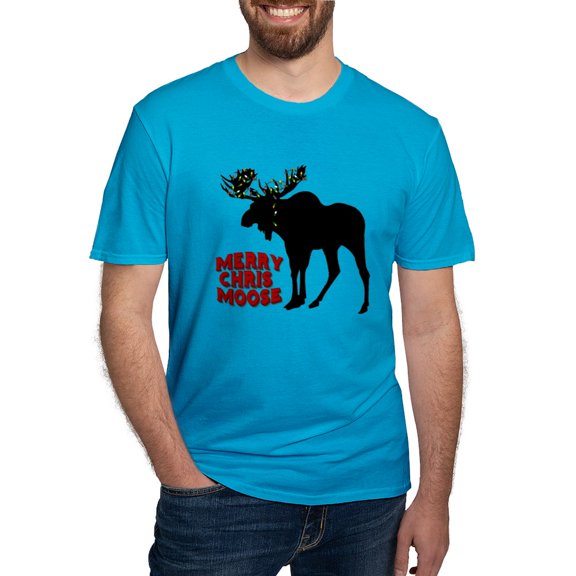 CafePress - Merry Chrismoose T Shirt - Men's Fitted T-Shirt
