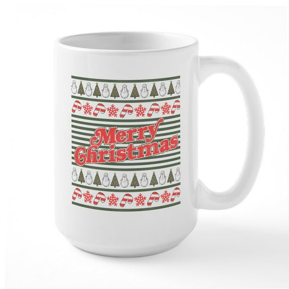 CafePress - Merry Christmas - 15 oz Ceramic Large White Novelty Mug