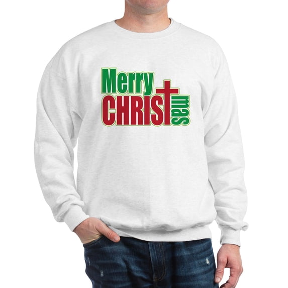 CafePress - Merry Christmas - Crew Neck Sweatshirt