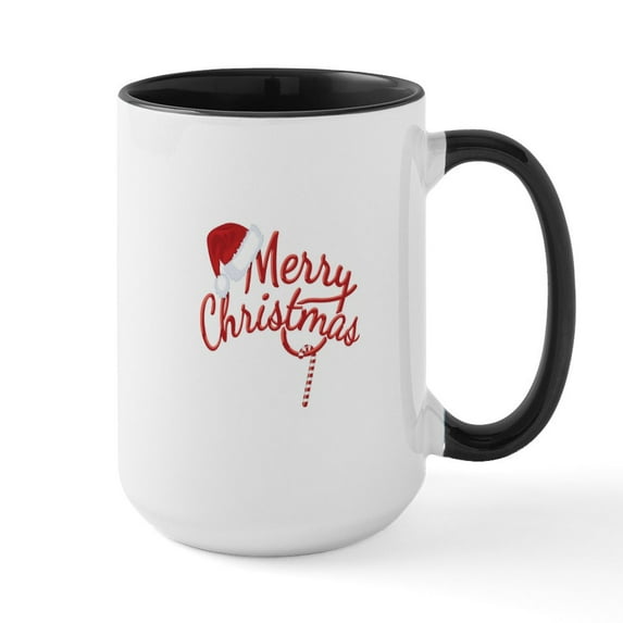 CafePress - Merry Christmas Mugs - 15 oz Ceramic Large White Novelty Mug