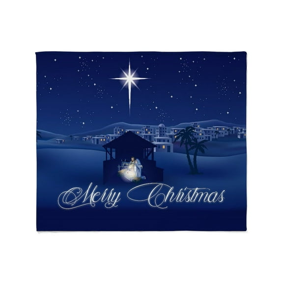 CafePress - Merry Christmas Nativity Throw Blanket - Soft Fleece Throw Blanket, 50"x60" for All Ages