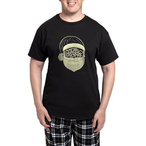CafePress - Merry Christmas Santa Men's Dark Pajamas - Men's Dark Loose Fit Cotton Pajama Set