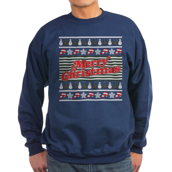 CafePress - Merry Christmas Sweatshirt (Dark) - Classic Crew Neck Sweatshirt