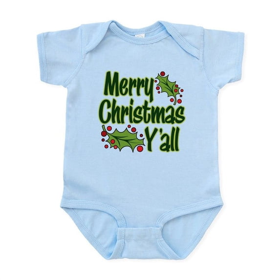 CafePress - Merry Christmas Y'all Infant Bodysuit - Baby Light Bodysuit, Size Newborn - 24 Months