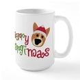 thumbnail image 1 of CafePress - Merry Corgimas Large Mug - 15 oz Ceramic Large White Novelty Mug, 1 of 6