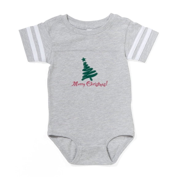 CafePress - Merry Tree - Cute Infant Baby Football Bodysuit