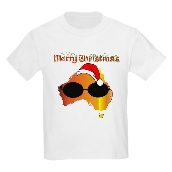 CafePress - Merry Xmas Australia Kids Light T Shirt - Light T-Shirt Kids XS-XL