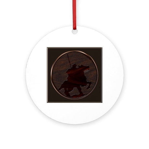 CafePress - Metaleffect Border Reiver Sq - Round Wood Ornament 4"