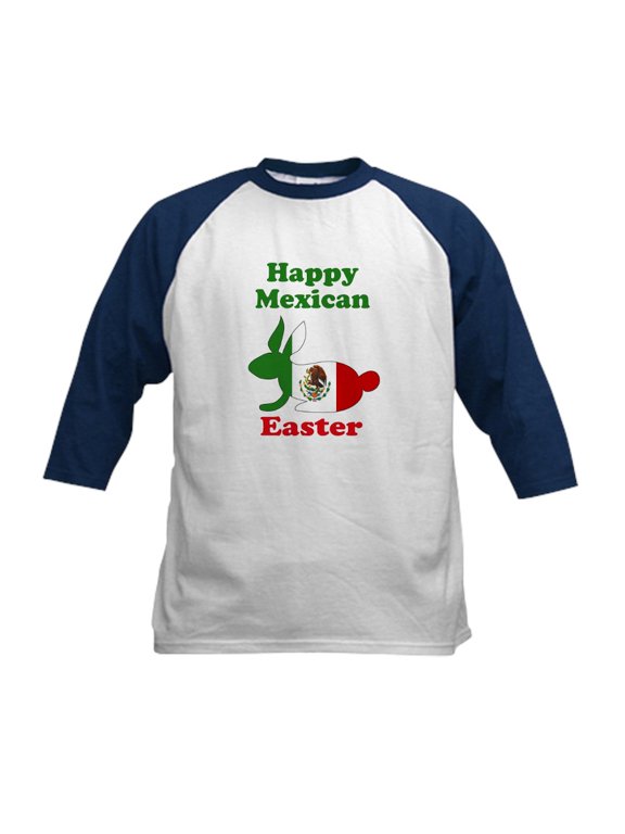 - Mexican Easter Kids Baseball Jersey - Kids Cotton Baseball Jersey, 3/4 Sleeve Shirt