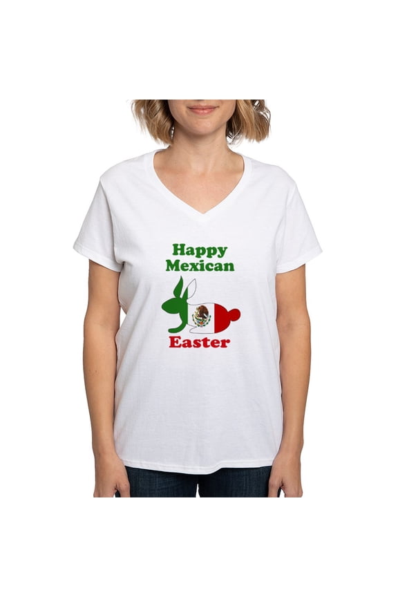 - Mexican Easter Women's V Neck T Shirt - Womens Cotton V-Neck T-shirt