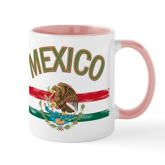 CafePress - Mexican Mexico Flag Mug - 11 oz Ceramic Mug - Novelty Coffee Tea Cup