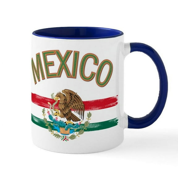 CafePress - Mexican Mexico Flag Mug - 11 oz Ceramic Mug - Novelty Coffee Tea Cup