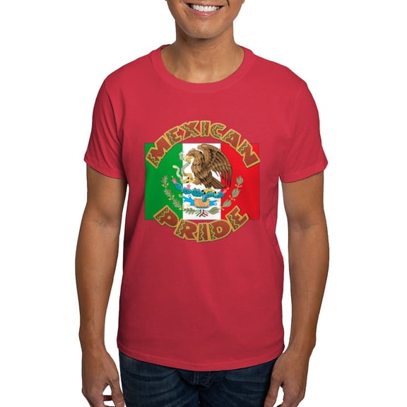 CafePress - Mexican Pride With Mexico Flag Dark T Shirt - Men's Classic Graphic Cotton T-Shirt