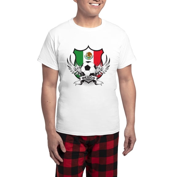 CafePress - Mexico World Cup Soccer Men's Light Pajamas - Men's Light Loose Fit Cotton Pajama Set