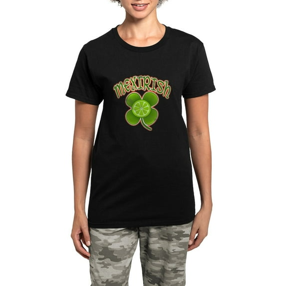 CafePress - Mexirish Faded Women's Dark Pajamas - Women's Short Sleeve Print T-Shirt and Pants Dark Cotton Pajama Set
