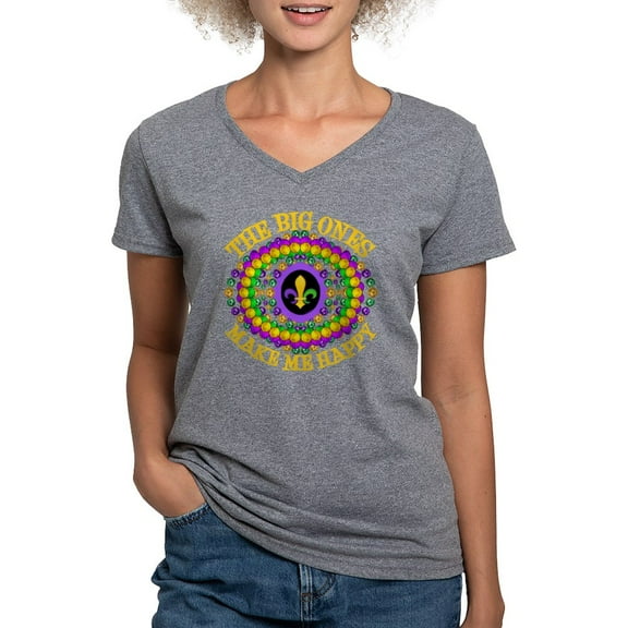 CafePress - Mghappybigoneshytr Women's V Neck Dark T Shirt - Women's V-Neck Dark T-Shirt