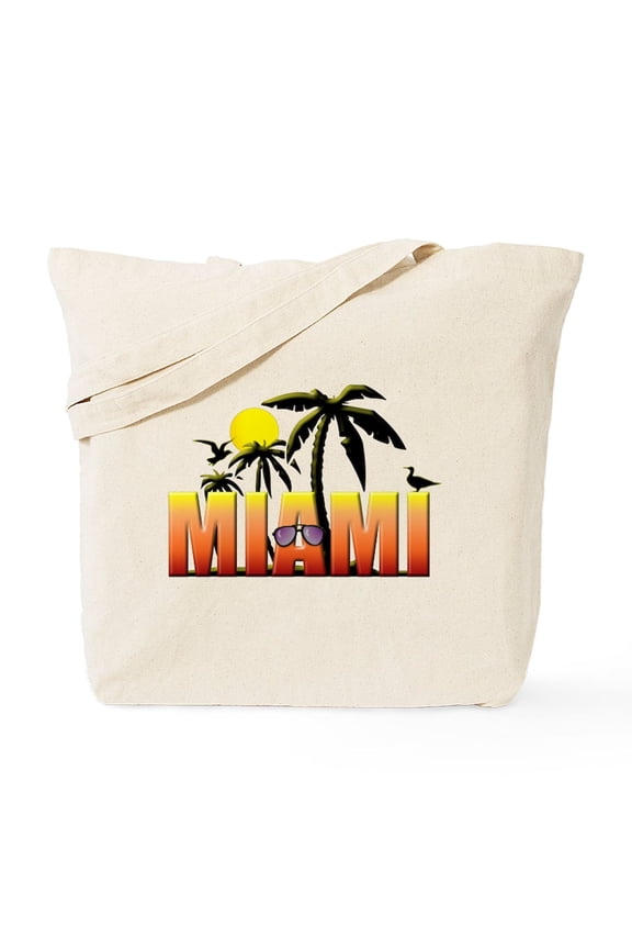 - Miami Tote Bag - Unisex Canvas Tote Bag, Beige, 1-Piece