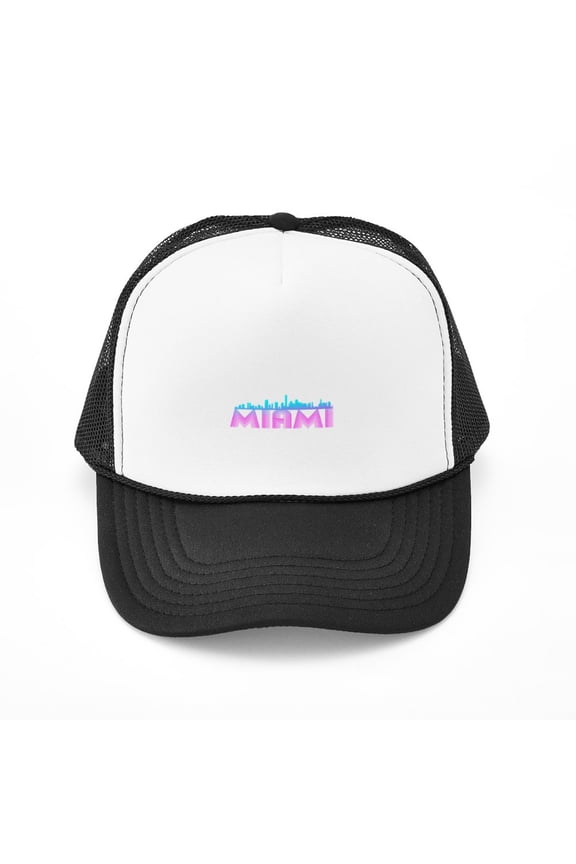 - Miami - Trucker Hat - Polyester Foam Front and Nylon Mesh Weave Back