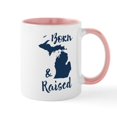 thumbnail image 1 of CafePress - Michigan Born & Raised Mug - 11 oz Ceramic Mug - Novelty Coffee Tea Cup, 1 of 4