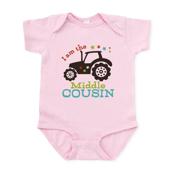 CafePress - Middle Cousin Tractor Infant Bodysuit - Baby Light Bodysuit, Size Newborn - 24 Months