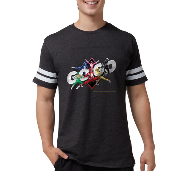 CafePress - Mighty Morphin Power Ranger Men's Football T Shirt - Mens Football Shirt
