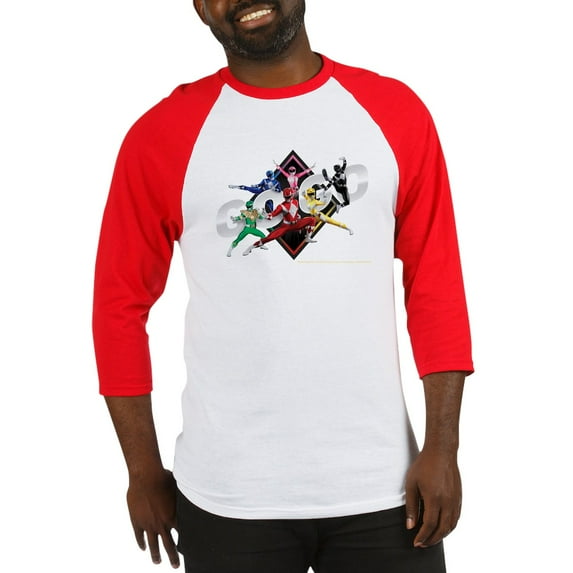CafePress - Mighty Morphin Power Rangers - Cotton Baseball Jersey, 3/4 Raglan Sleeve Shirt