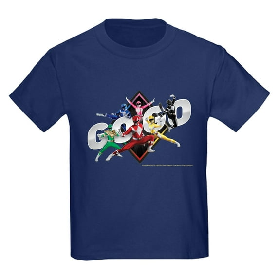 CafePress - Mighty Morphin Power Rangers Go Go Kids T Shirt - Dark T-Shirt Kids XS-XL