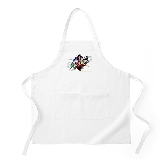 CafePress - Mighty Morphin Power Rangers Go Go - Kitchen Apron with Pockets, Grilling Apron, Baking Apron
