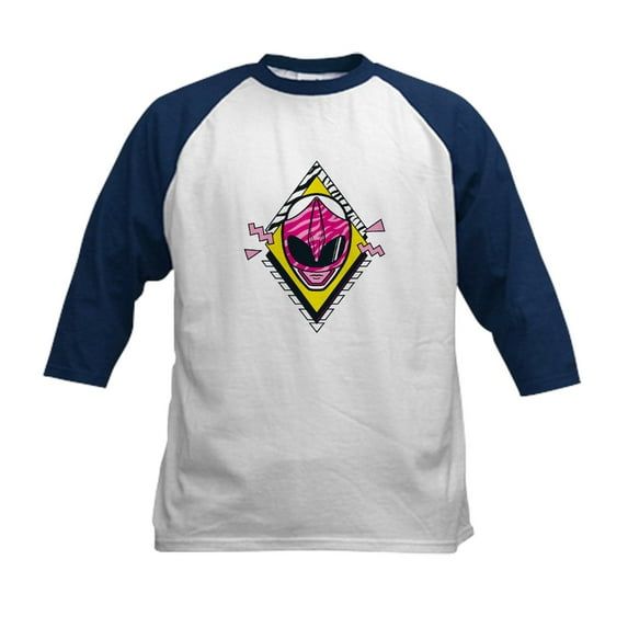 CafePress - Mighty Morphin Power Rangers Kids Baseball T Shirt - Kids Cotton Baseball Jersey, 3/4 Sleeve Shirt