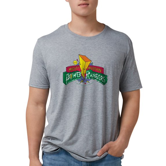 CafePress - Mighty Morphin Power Rangers Men's Deluxe T Shirt - Mens Tri-blend T-Shirt