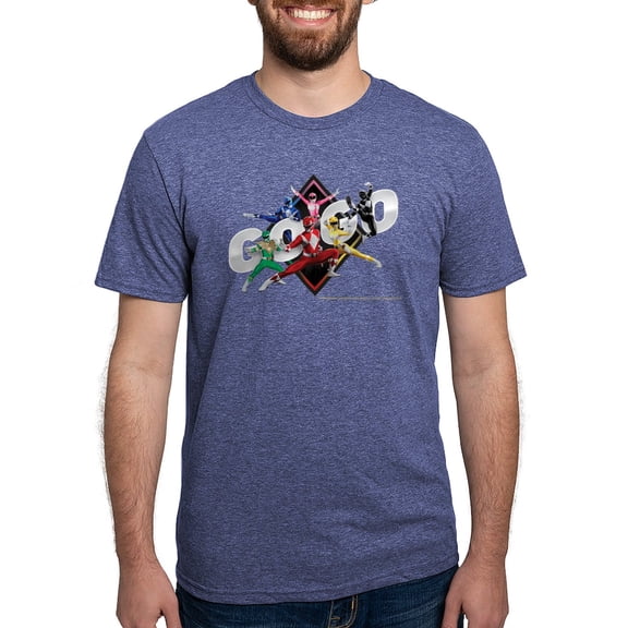 CafePress - Mighty Morphin Power Rangers Men's Deluxe T Shirt - Mens Tri-blend T-Shirt