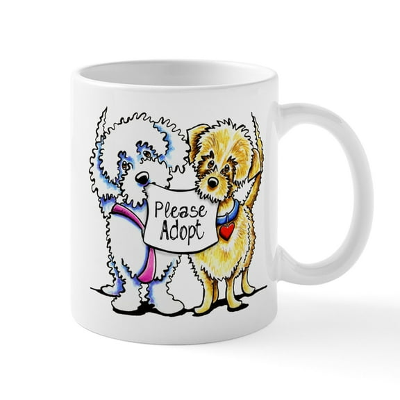 CafePress - Mighty Mutts Adopt Mugs - 11 oz Ceramic Mug - Novelty Coffee Tea Cup