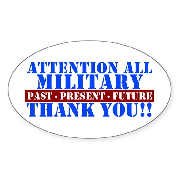 CafePress - Militarythankyou Sticker - Sticker (Oval)
