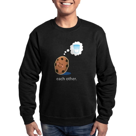 CafePress - Milk And Cookies Couples Love Men's Crewneck Sweat - Classic Crew Neck Sweatshirt