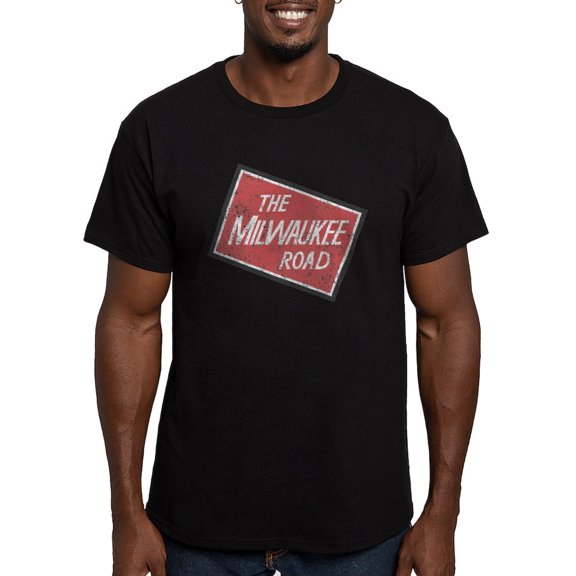 CafePress - Milwaukee Road Tilted Distressed Men's Classic T S - Men's Fitted T-Shirt