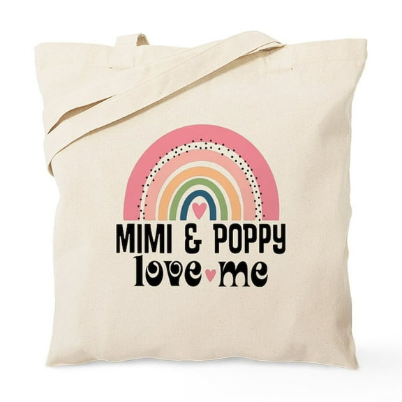 CafePress - Mimi And Poppy Love Me Boho Rainbow - Unisex Canvas Tote Bag, Beige, 1-Piece