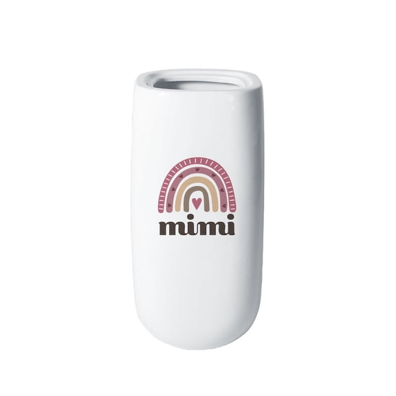 CafePress - Mimi Grandma Rainbow - 10" Printed Porcelain Vase for Home Dcor, Living Room Shelf, Entryway, Table Decoration