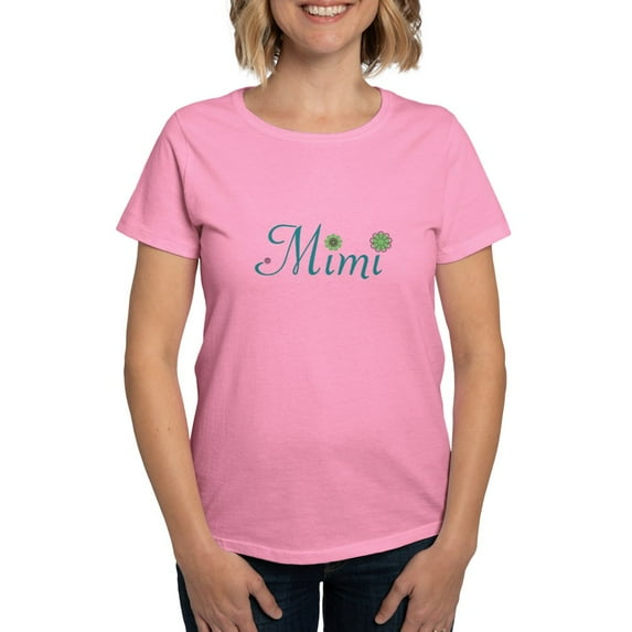CafePress - Mimi Green Flowers T Shirt - Women's Traditional Fit Dark T-Shirt