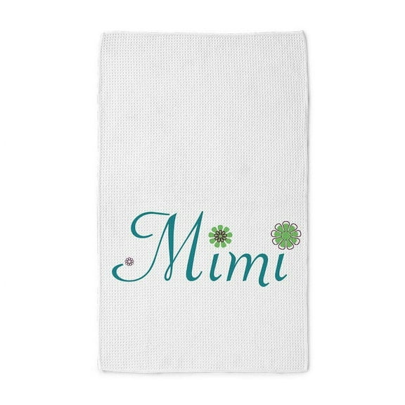 CafePress - Mimi Green Flowers - Tea Towel