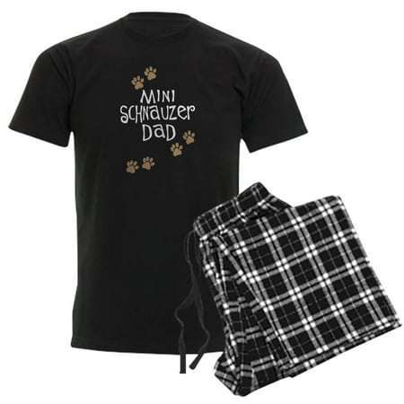 CafePress - Mini Schnauzer Dad Wh Pajamas - Men's Dark Loose Fit Cotton Pajama Set