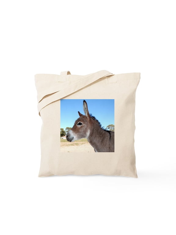 - Miniature Donkey Tote Bag - Unisex Canvas Tote Bag, Beige, 1-Piece