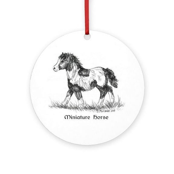 CafePress - Miniature Horse -  Round Wood Ornament 4"
